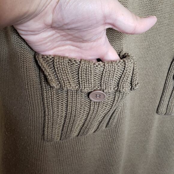 Calvin Klein| Olive Green Knit Turtle Neck Sweater Dress - Picture 6 of 7